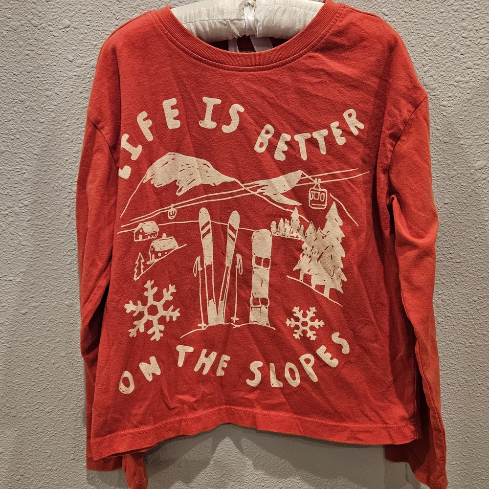 OBO Hanna Andersson Red and White Long Sleeve Ski Tee